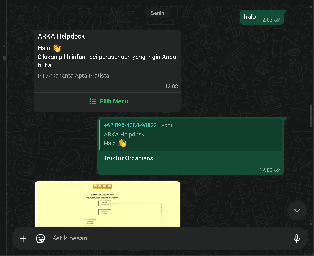 Arka Helpdesk Bot